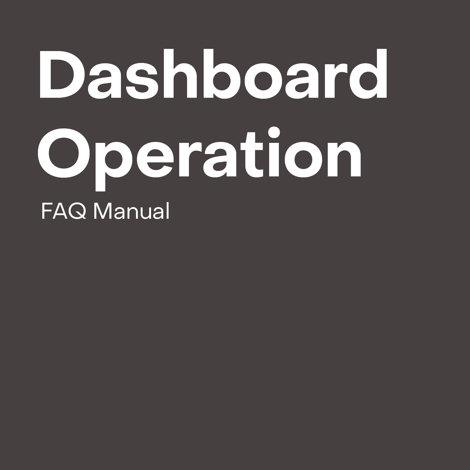 Dashboard Operations v1.0